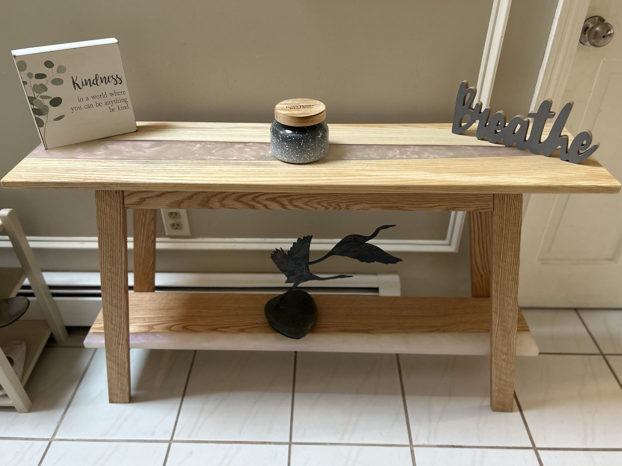 Solid Oak Console/Entryway Table