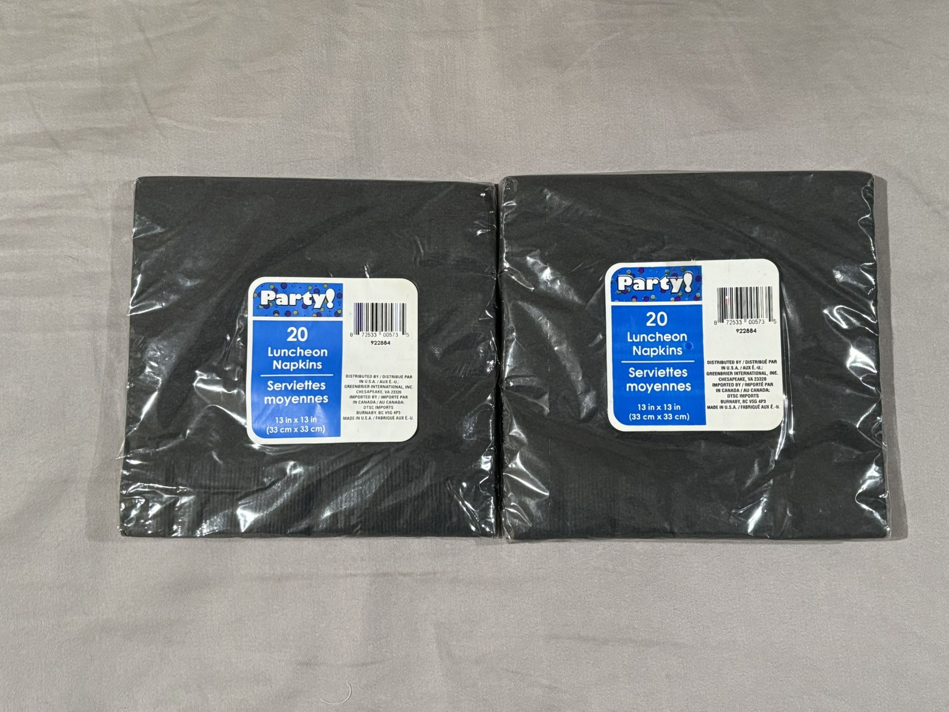 Black Party Napkins 13in x 13in - 2 Packs With 20 Inside