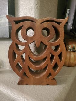 Wooden Owl Decor