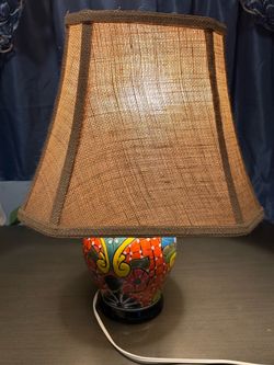 Authentic Mexican Talavera ceramic lamp.