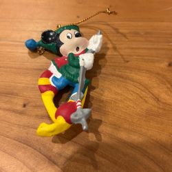 Vintage Disney Ornament - Mickey on Skis Christmas Ornament