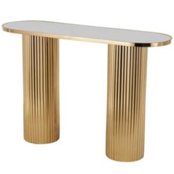 Oval Console Table with White Marble top