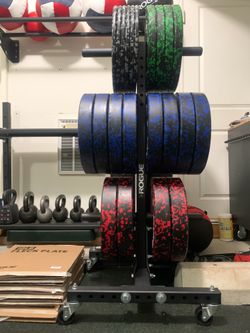 Rogue Fitness Fleck Bumper Plates Weights - 2 Sets of 45. 4 x 45 = 180 Pounds