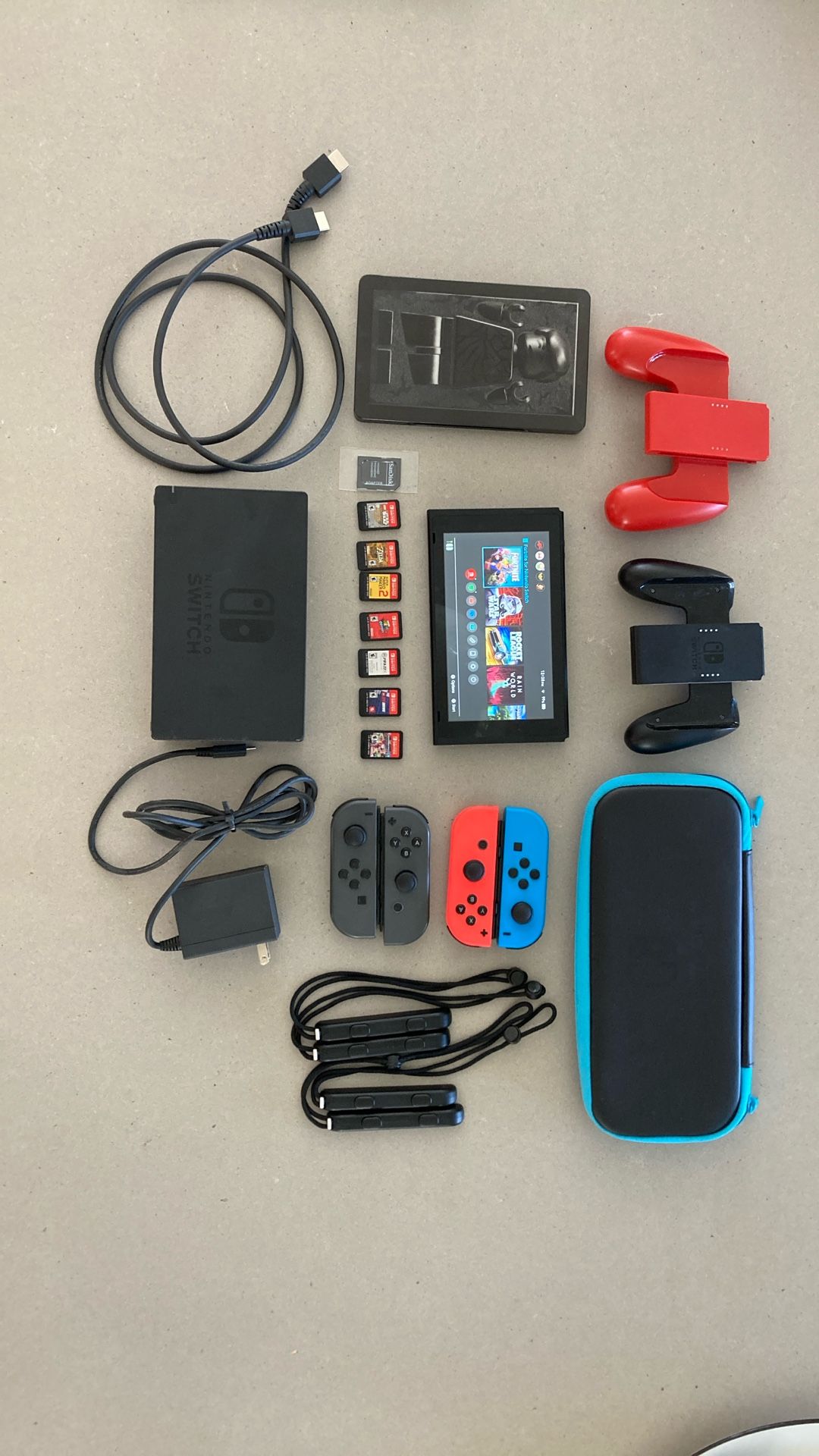 Nintendo Switch Console with Extra Controllers and Games