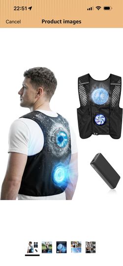 Brand new in box ooling Vest for Men Wearable Fan Portable Semiconductor Rechargeable With Electric Cooling Air Vest Air Conditioned for Work,Gardenin