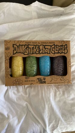 Dinky Tiki Shot Glasses Vintage New 