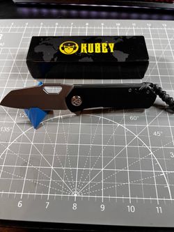Kubey 332A Duroc Linerlock with lanyard