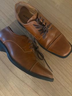Alfani Men's Oxford Dress Shoes Cap Toe Lace-Up Brown US 8 M