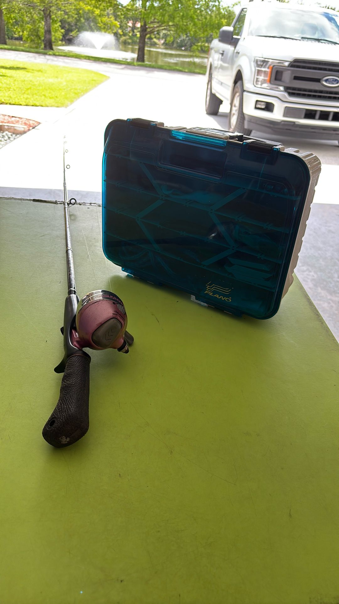 Rod, Reel And Loaded Tackle Box