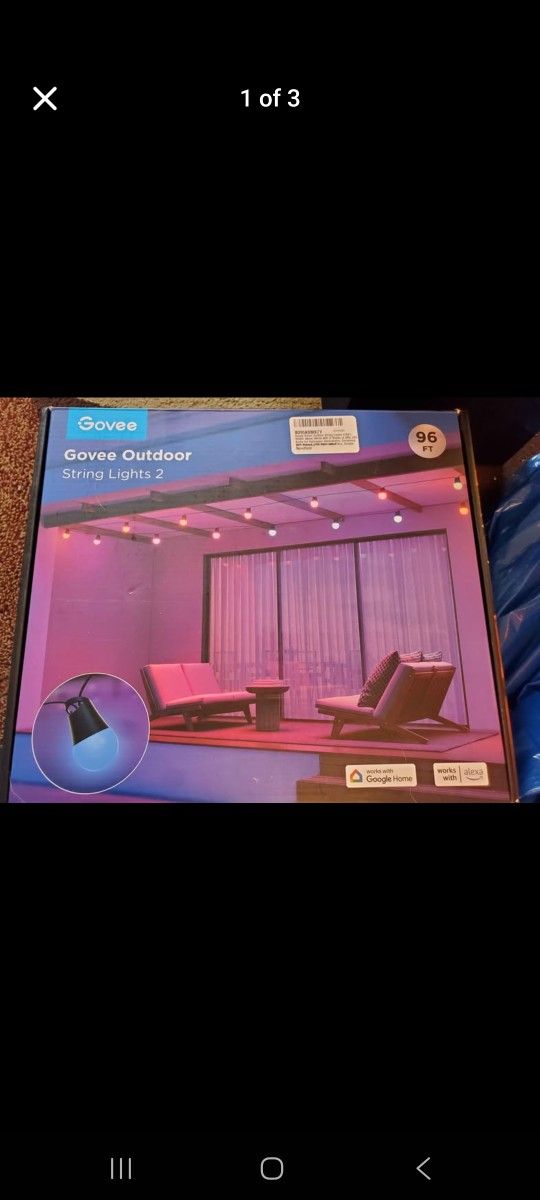 Govee S14 Bulb Outdoor String Lights 2, 96ft Smart RGBIC Warm White Patio Lights with 30 LED