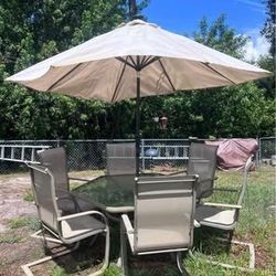 Patio Table / Chair & Umbrella Stand