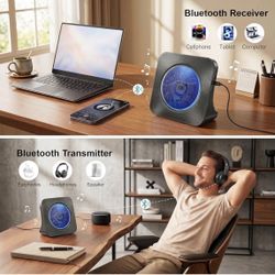 CD Player Portable Bluetooth Desktop CD Player for Home with Timer Built-in HiFi Speakers with LCD Screen Display Boombox FM Radi