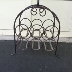 Wrought iron wine rack - 6 bottle