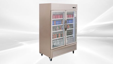 NSF 2 Glass Door Stainless Steel Commercial Refrigerator KR-49BG