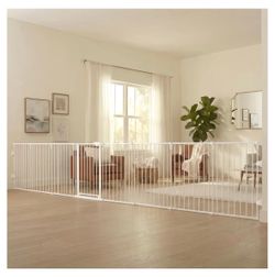 Regalo Safety 24"-192" Metal 2-in-1 Super Wide Baby Gate & Play Yard + Regalo Safety 24"-40.5" Extra Wide Baby Gate for Top of Stairs & Dooways