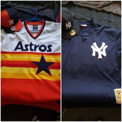 Throwback Houston Astros and Yankees jersey & hats $100 each