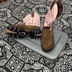 Justin Brown And Pink Ladies Boot