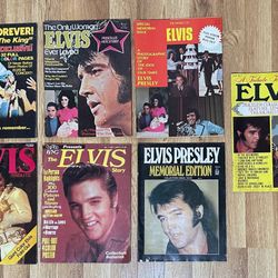 Lot Of 7 Collectible Elvis Presley Vintage Magazines