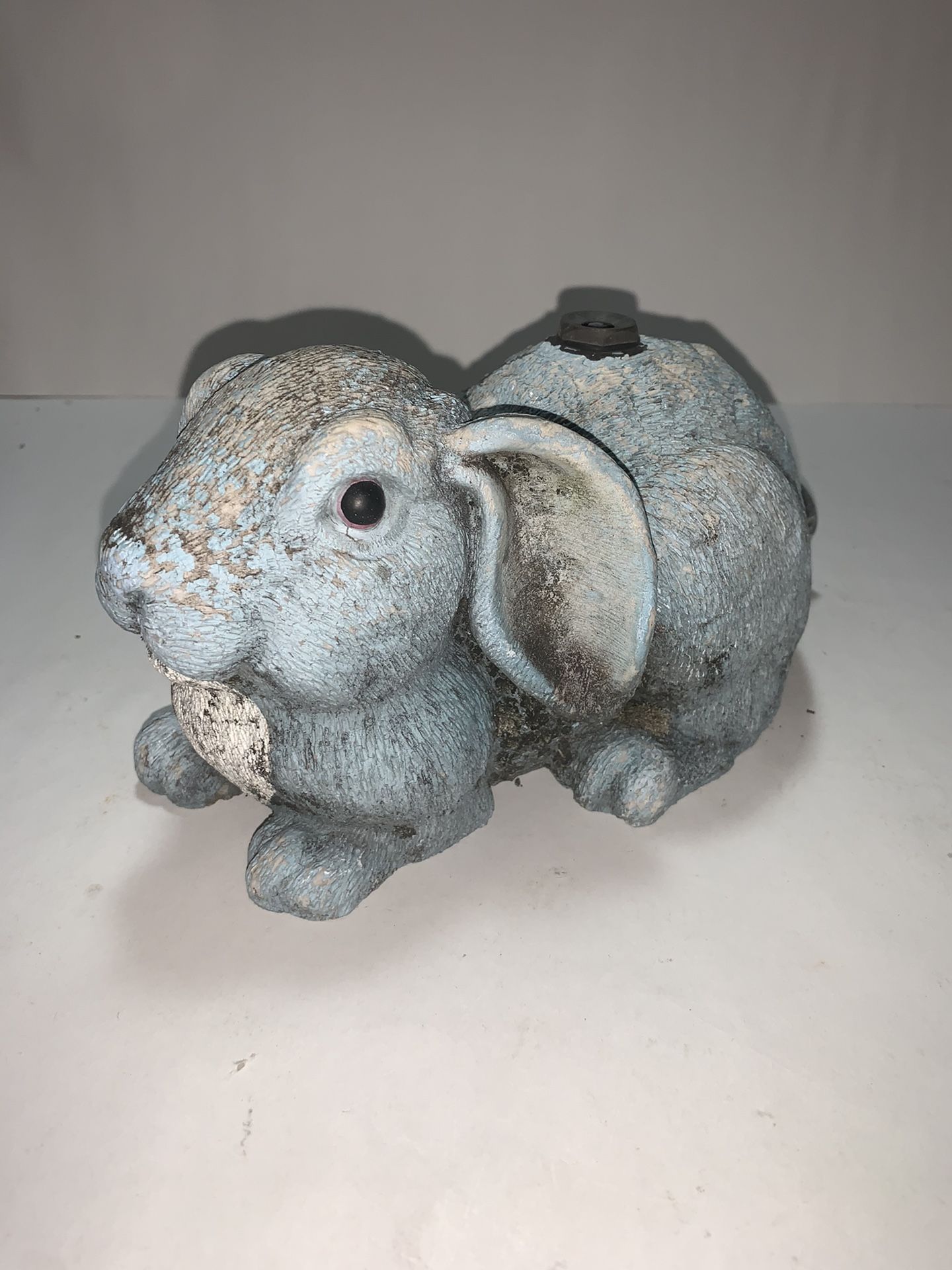 Vintage Stone Bunny Rabbit Yard Grass Lawn Sprinkler 8”