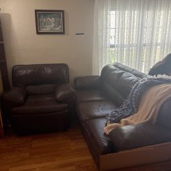 Leather Couch And Chair Set