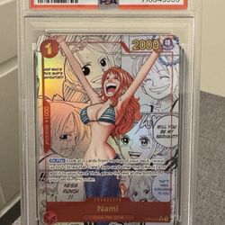One Piece Trading Card Nami Manga Alt Art OP01-016 PRB-01 English Mint PSA 10