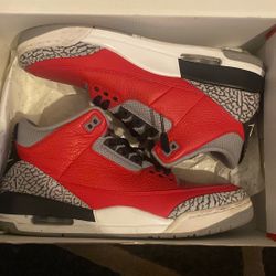 Slightly Worn Red Cement 3s Size 10 