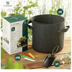 [5 Pack] 5 Gallon Grow Bags 400G