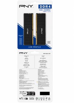 PNY XLR8 16GB 2x8GB DDR4-3600 CL18 Low Profile Desktop RAM NEW