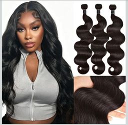 NEW Wavy Hair Extensions (3 bundles, 16", black)