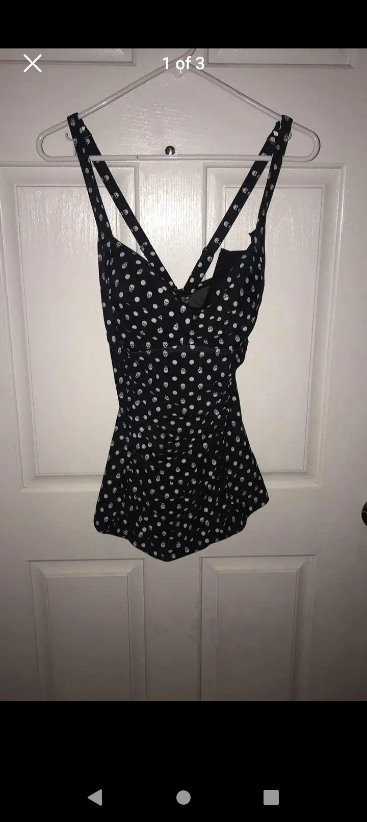 TORRID Black Skull Swim Suit Top