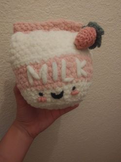 Crochet Strawberry Milk