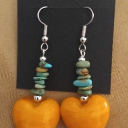 Turquoise Heart Earrings 