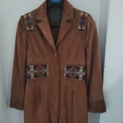 Double D Fringed Sued Coat New Sat Price
