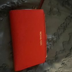 Orange Michael Kors Wallet