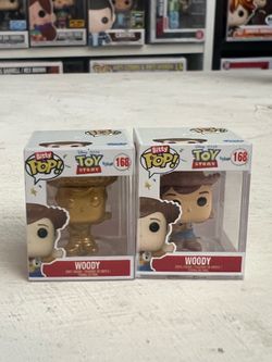 2 BITTY Woody 1-Inch #168 Funko Pops 1 in 32 GOLD Woody Toy Story Movie Disney Pixar