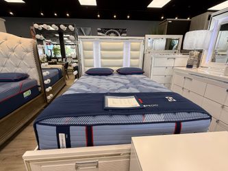 5 PC BEDROOM SET- QUEEN BES, DRESSER, MIRROR, NIGHTSTAND- 150 DAY SAME-AS-CASH NO CREDIT NEEDED!!!