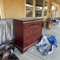 Tall Cherry Wood Dresser/TV Stand