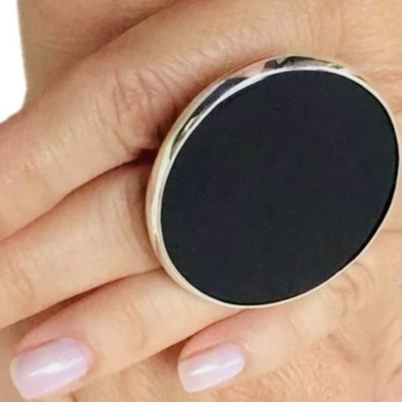 8.5 9 9.5 Handmade Ring Black Onyx Solid 925 Sterling Silver Gemstone Fine Art UNISEX Men Women Original Natural Gem Artisan Statement