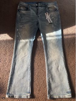 Light blue flared purple jeans size 36