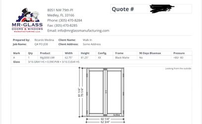 Hurricane swing door matte black