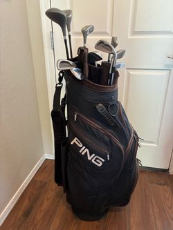 Complete RH Men’s Beginner Golf Set – Mizuno Clubs + Ping Cart Bag