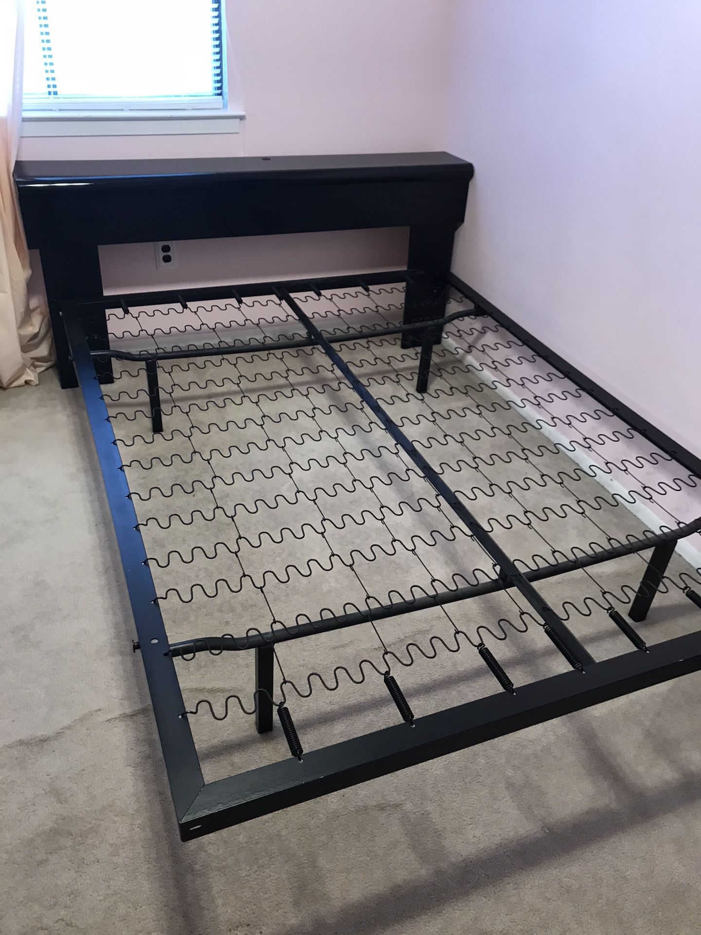 Used Bedroom set. Includes two night stands, dresser drawer and queens