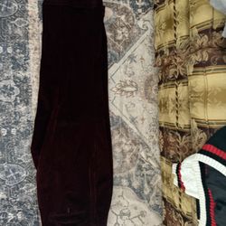 Men’s Burgundy Velvet Dress Pants 