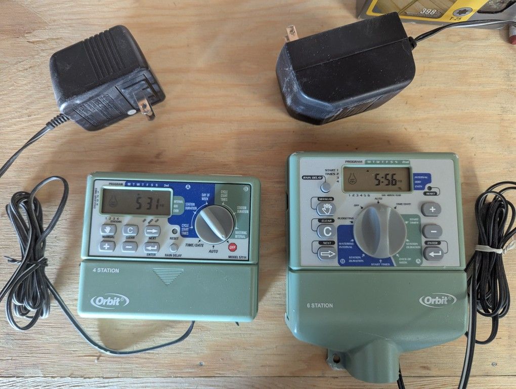 2 Orbit Sprinkler/ Drip Timer 6 Stations & 4 Stations