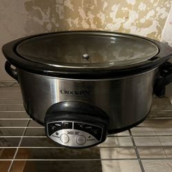 Crock-Pot 7 Quart Oval Manual Slow Cooker, Stainless Steel