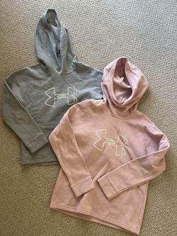 Lot Of 2 Under Armour High Neck Hoodies XS Pink Gray