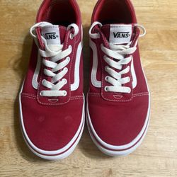 Vans Size 5 Red & White