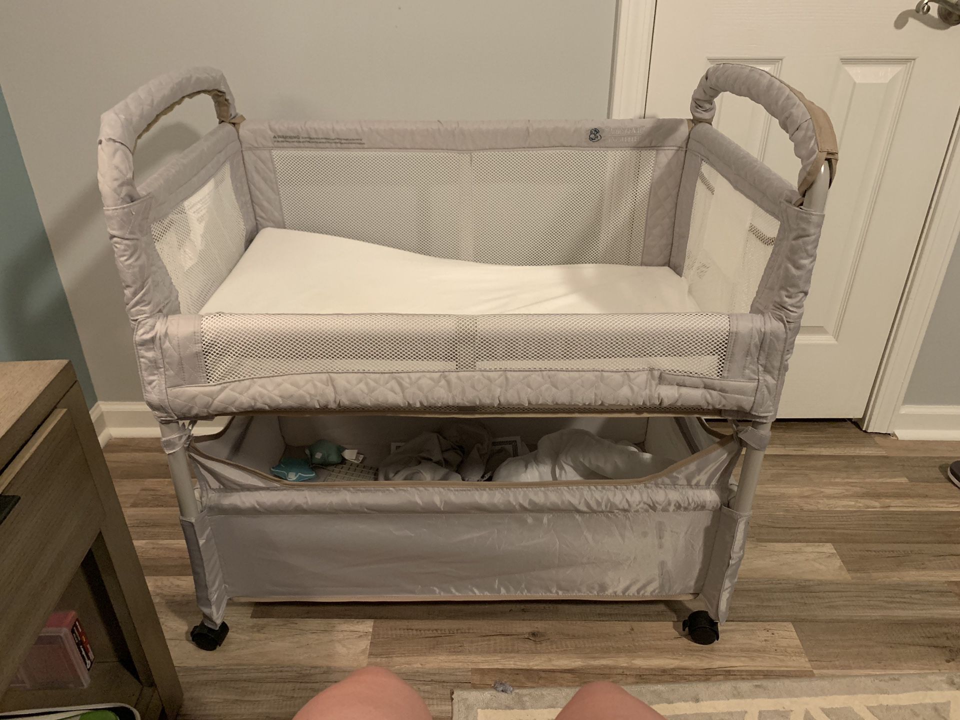 Arms reach baby co sleeper and bassinet
