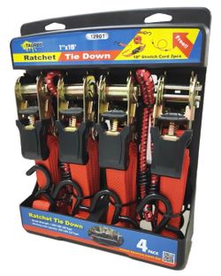Ratchet Tie-Down Straps – 4 Pack, 15 ft