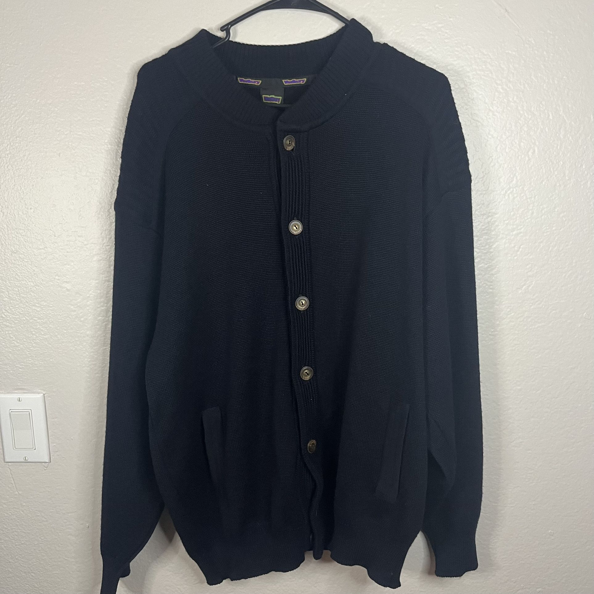 Vintage Westbury Wool mix Navy Blue Cardigan - Sz L